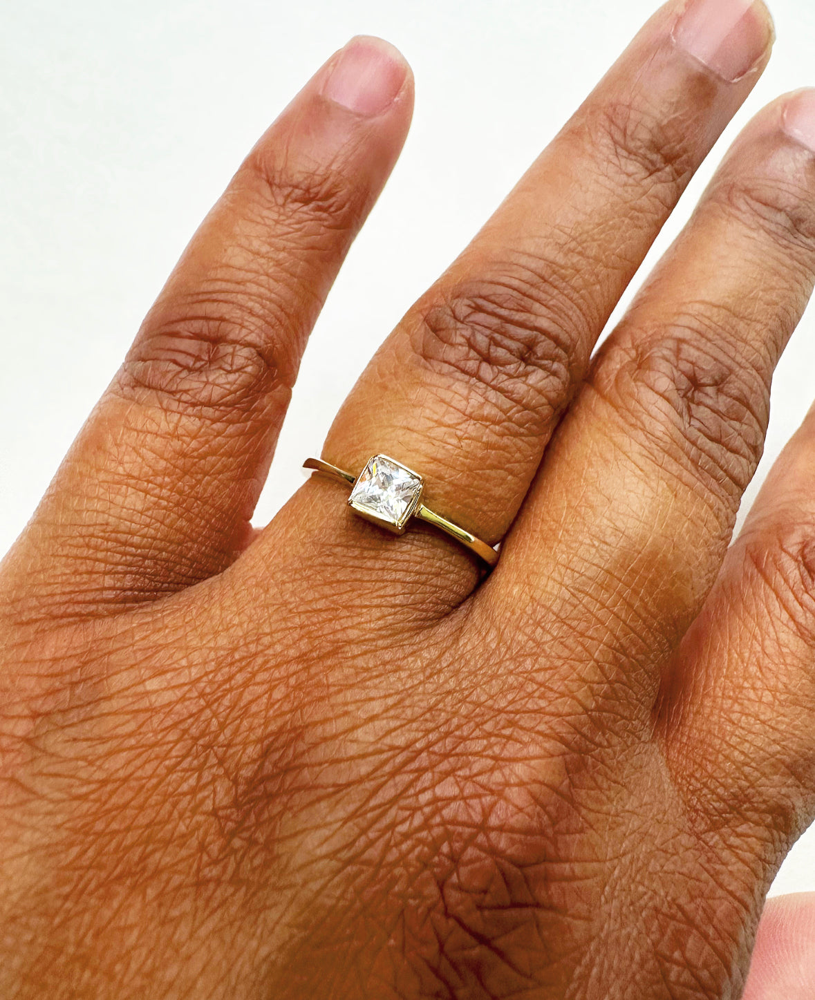 Angel of Mine Ring shown on model's finger.