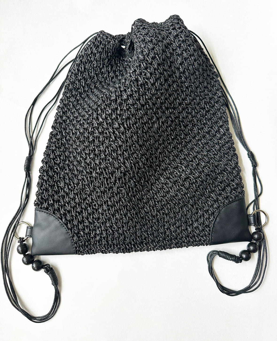 Closed Nite & Day Drawstring Bag in Black.