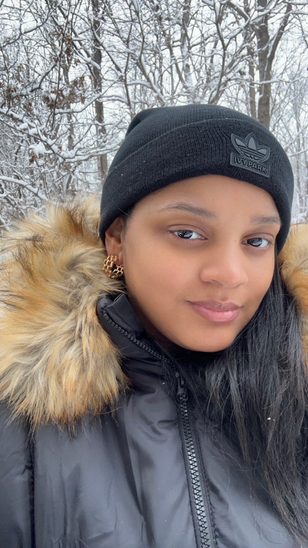 Model wearing Betty Hoops.