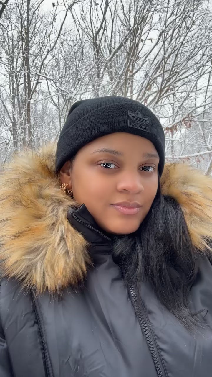 Video of model wearing Betty Hoops.