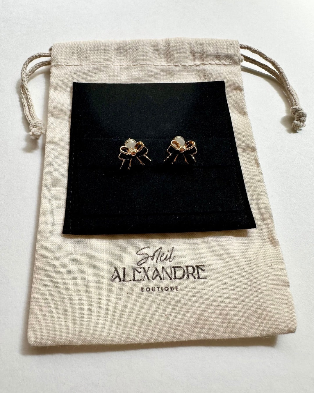 Lila Bow Studs