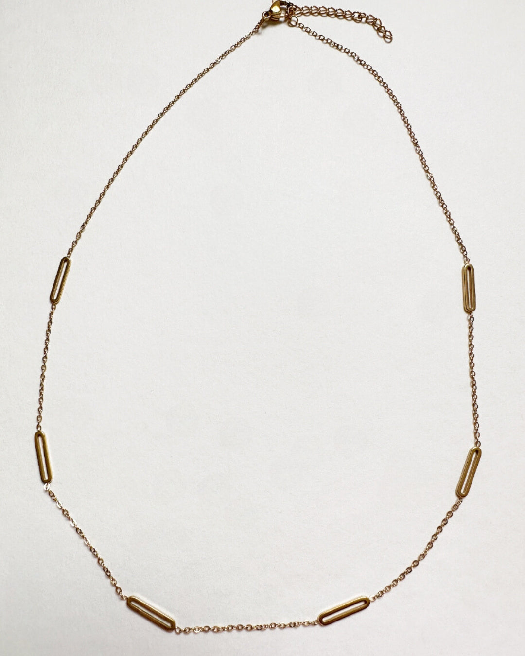 Full view of our gold Paloma Necklace.