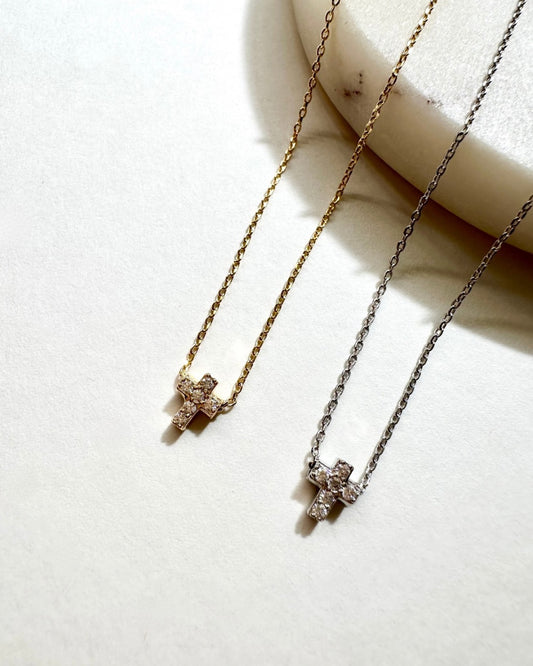 Sage Cross Necklace