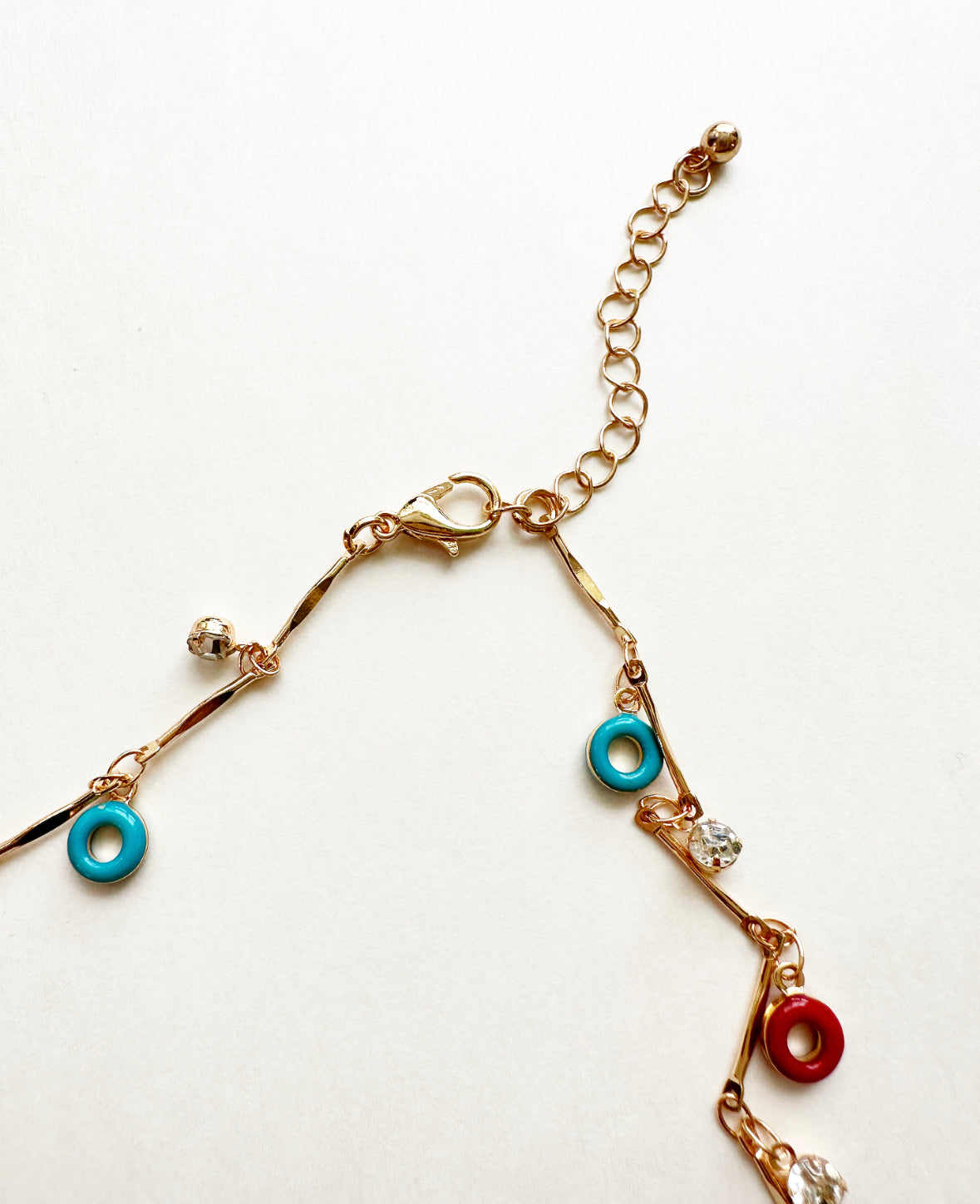 Close-up of lobster clasp and 2-inch extender on Confection Choker Necklace.
